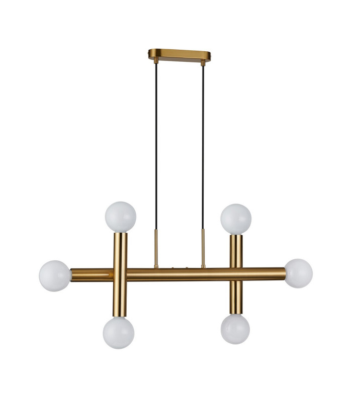 Jackson 3 Arm 6 Light Linear Adjustable Pendant/Semi Flush E27 Antique Gold-4