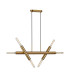 Jackson 3 Arm 6 Light Linear Adjustable Pendant/Semi Flush E27 Antique Gold-5