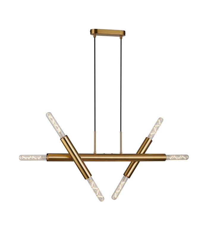 Jackson 3 Arm 6 Light Linear Adjustable Pendant/Semi Flush E27 Antique Gold-5