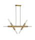 Jackson 3 Arm 6 Light Linear Adjustable Pendant/Semi Flush E27 Antique Gold-9