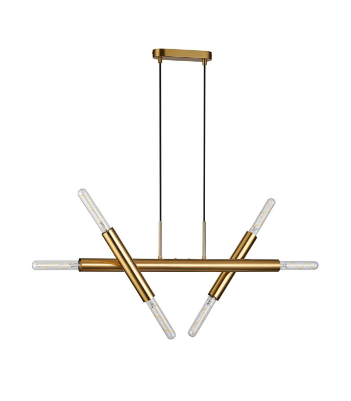 Jackson 3 Arm 6 Light Linear Adjustable Pendant/Semi Flush E27 Antique Gold-9