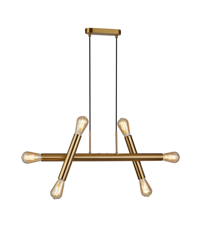Jackson 3 Arm 6 Light Linear Adjustable Pendant/Semi Flush E27 Antique Gold-10