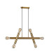 Jackson 3 Arm 6 Light Linear Adjustable Pendant/Semi Flush E27 Antique Gold-11
