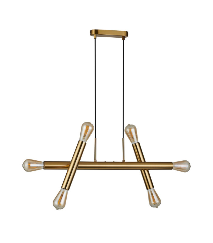 Jackson 3 Arm 6 Light Linear Adjustable Pendant/Semi Flush E27 Antique Gold-11