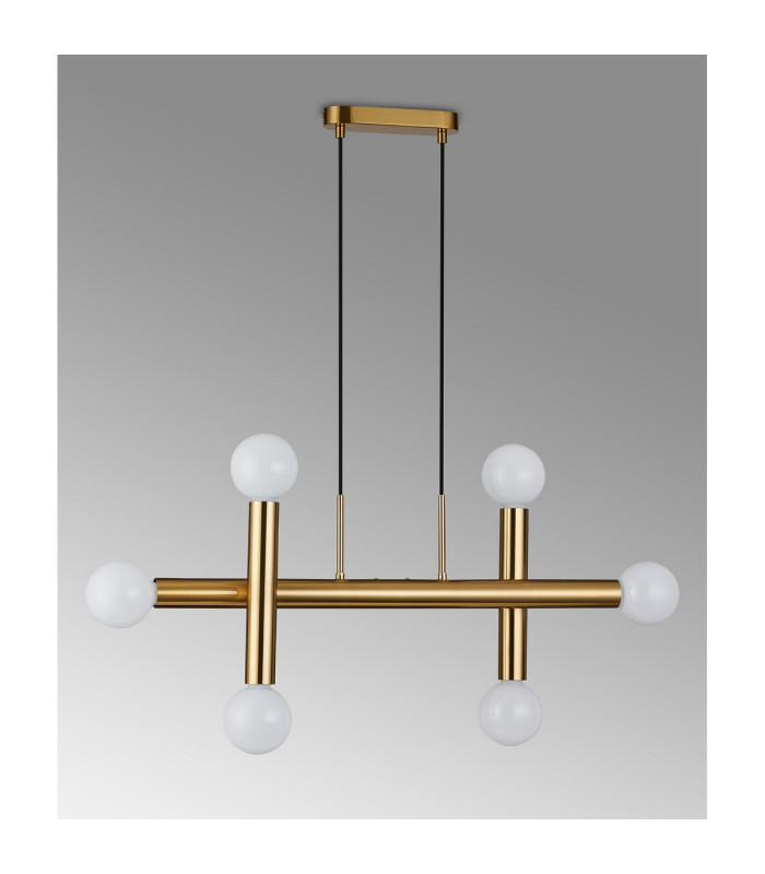 Jackson 3 Arm 6 Light Linear Adjustable Pendant/Semi Flush E27 Antique Gold-12