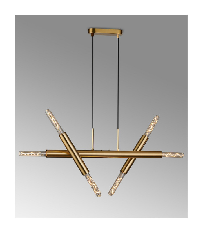 Jackson 3 Arm 6 Light Linear Adjustable Pendant/Semi Flush E27 Antique Gold-13