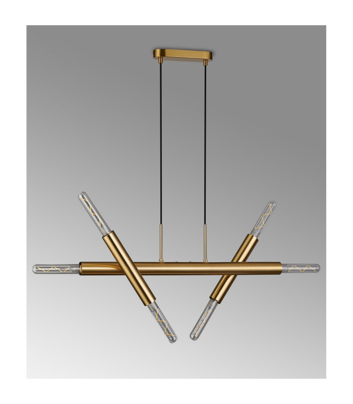 Jackson 3 Arm 6 Light Linear Adjustable Pendant/Semi Flush E27 Antique Gold-14