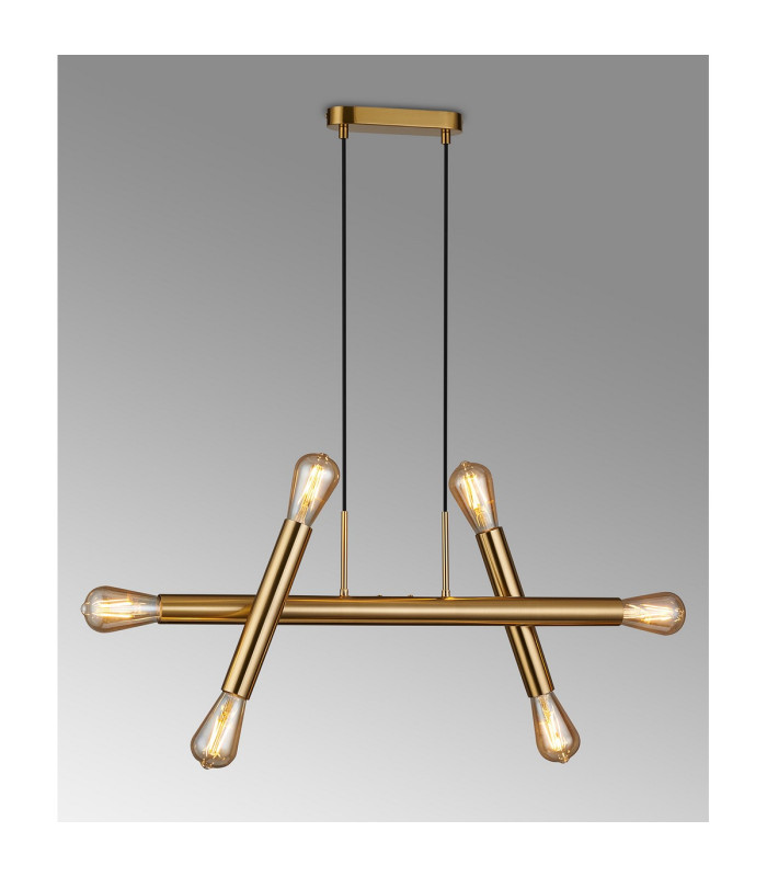 Jackson 3 Arm 6 Light Linear Adjustable Pendant/Semi Flush E27 Antique Gold-15