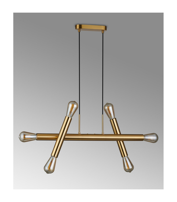 Jackson 3 Arm 6 Light Linear Adjustable Pendant/Semi Flush E27 Antique Gold-16