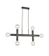 Jackson 3 Arm 6 Light Linear Adjustable Pendant/Semi Flush E27 Satin Black-1