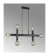 Jackson 3 Arm 6 Light Linear Adjustable Pendant/Semi Flush E27 Satin Black-3