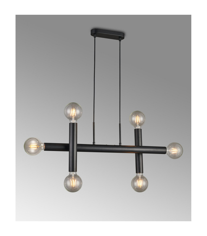 Jackson 3 Arm 6 Light Linear Adjustable Pendant/Semi Flush E27 Satin Black-3