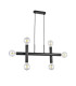 Jackson 3 Arm 6 Light Linear Adjustable Pendant/Semi Flush E27 Satin Black-4