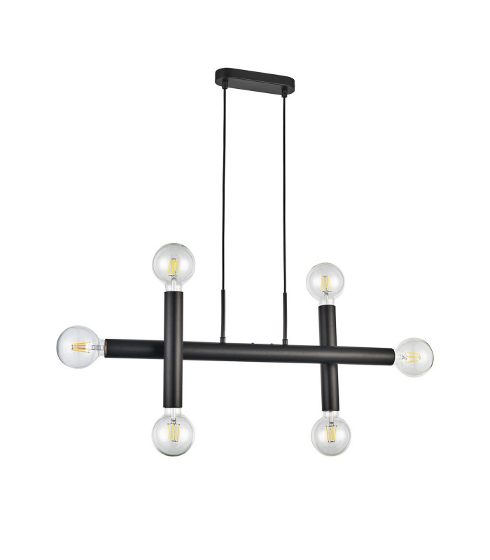 Jackson 3 Arm 6 Light Linear Adjustable Pendant/Semi Flush E27 Satin Black-4