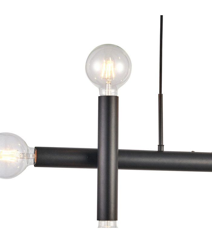 Jackson 3 Arm 6 Light Linear Adjustable Pendant/Semi Flush E27 Satin Black-6