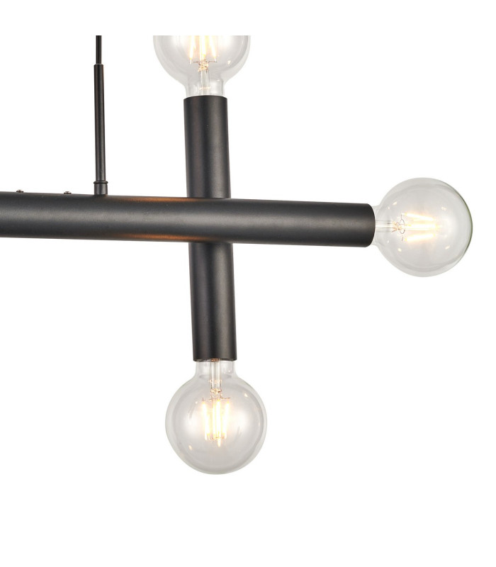 Jackson 3 Arm 6 Light Linear Adjustable Pendant/Semi Flush E27 Satin Black-7