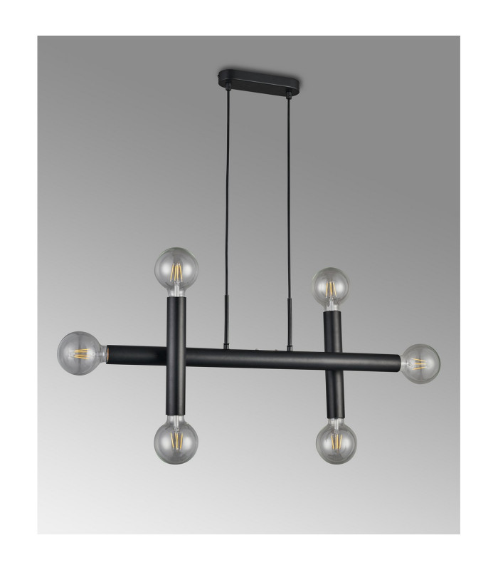 Jackson 3 Arm 6 Light Linear Adjustable Pendant/Semi Flush E27 Satin Black-8