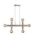 Jackson 3 Arm 6 Light Linear Adjustable Pendant/Semi Flush E27 Satin Nickel-1