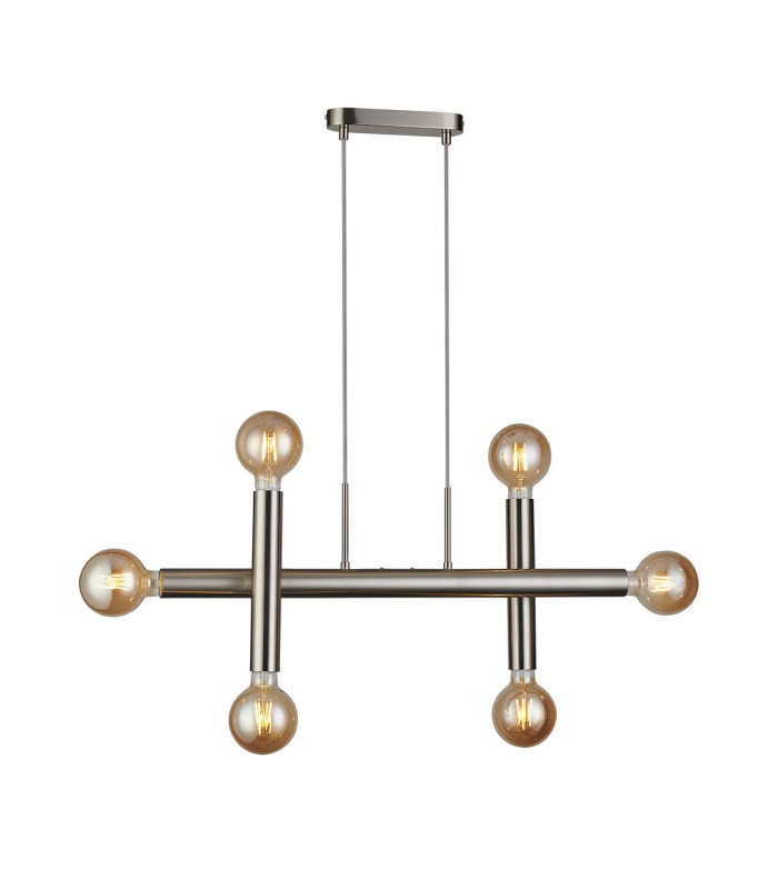 Jackson 3 Arm 6 Light Linear Adjustable Pendant/Semi Flush E27 Satin Nickel-1