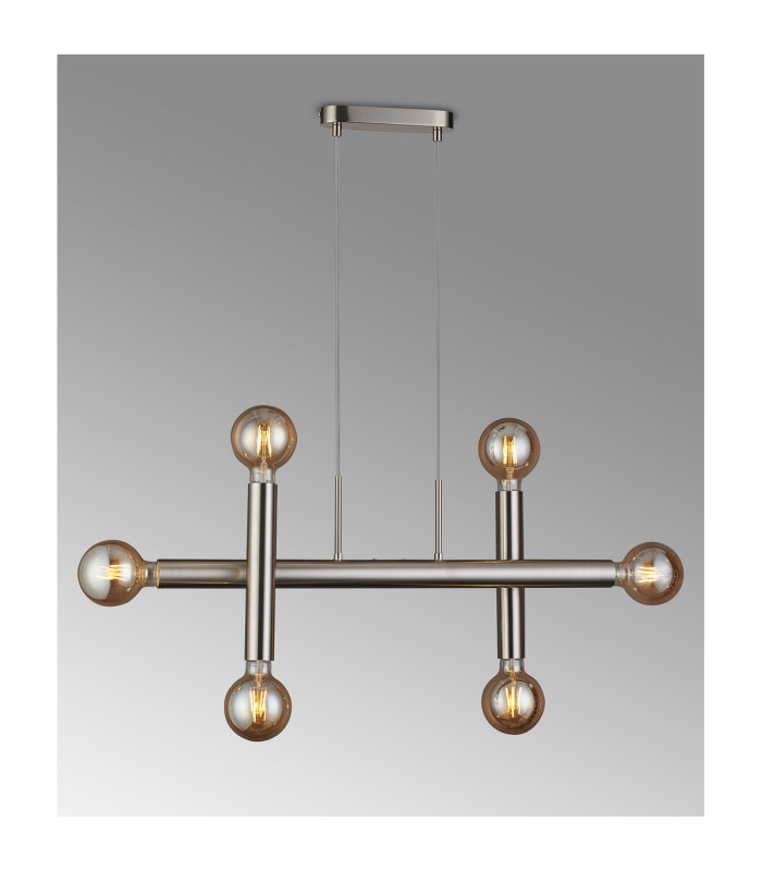 Jackson 3 Arm 6 Light Linear Adjustable Pendant/Semi Flush E27 Satin Nickel-3