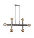 Jackson 3 Arm 6 Light Linear Adjustable Pendant/Semi Flush E27 Satin Nickel-4