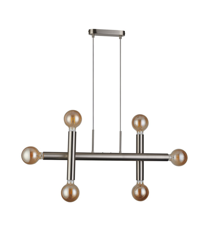 Jackson 3 Arm 6 Light Linear Adjustable Pendant/Semi Flush E27 Satin Nickel-4