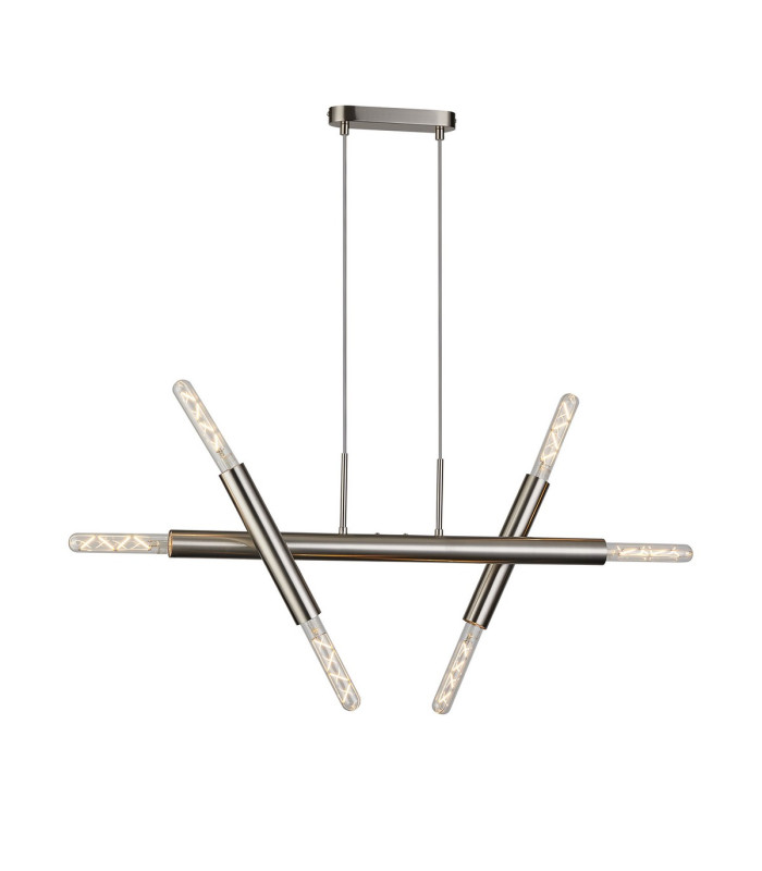 Jackson 3 Arm 6 Light Linear Adjustable Pendant/Semi Flush E27 Satin Nickel-5