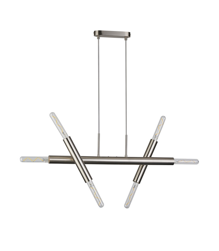 Jackson 3 Arm 6 Light Linear Adjustable Pendant/Semi Flush E27 Satin Nickel-9