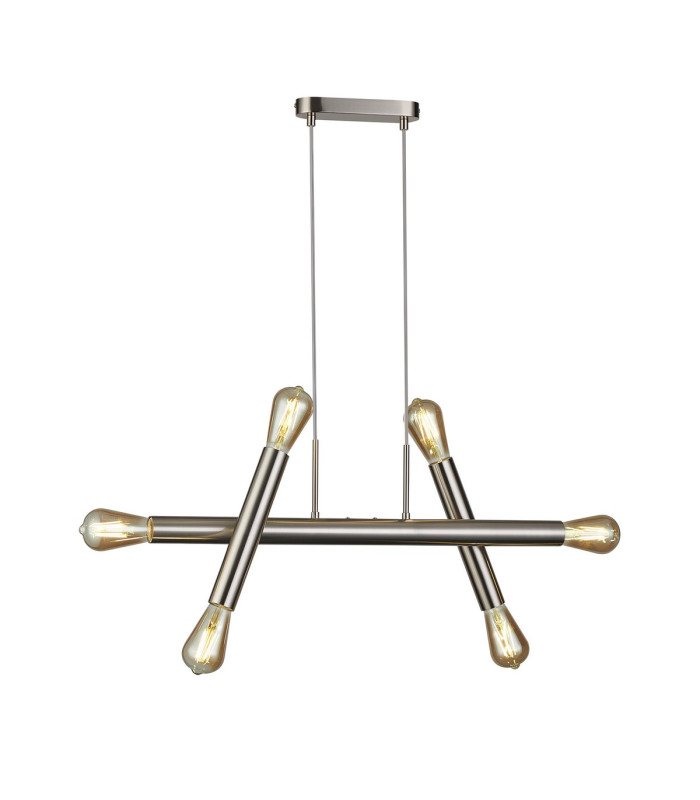 Jackson 3 Arm 6 Light Linear Adjustable Pendant/Semi Flush E27 Satin Nickel-10