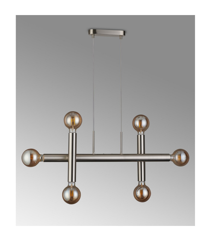 Jackson 3 Arm 6 Light Linear Adjustable Pendant/Semi Flush E27 Satin Nickel-12