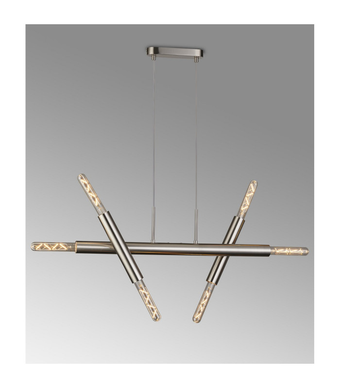 Jackson 3 Arm 6 Light Linear Adjustable Pendant/Semi Flush E27 Satin Nickel-13