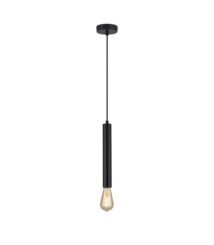 Jackson 1 Light Vertical Pendant E27 Satin Black-12