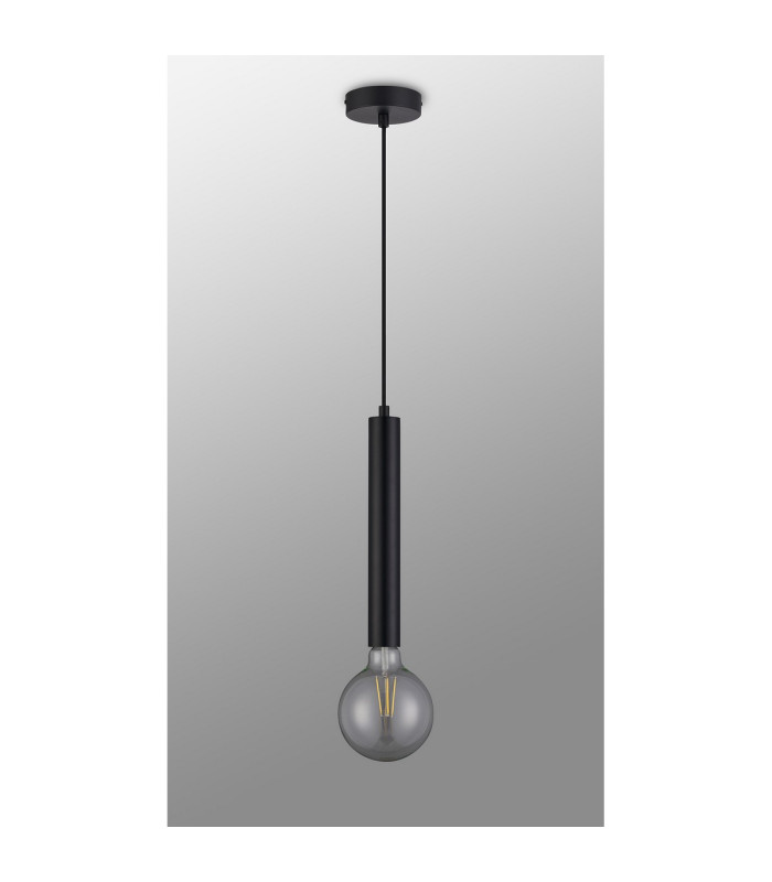 Jackson 1 Light Vertical Pendant E27 Satin Black-15