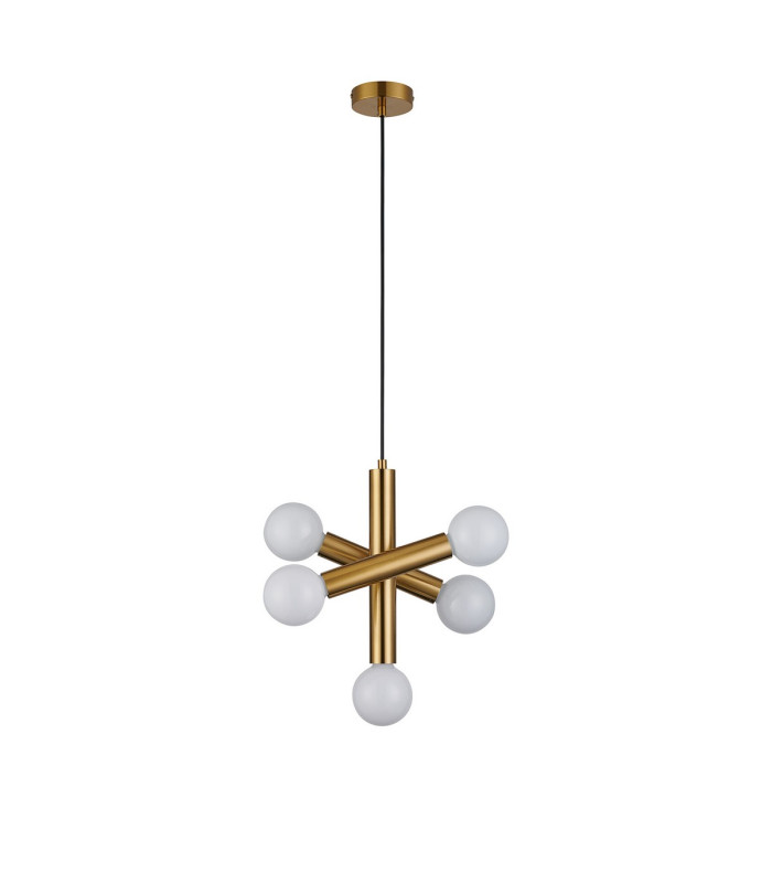 Jackson 3 Arm 5 Light Vertical Adjustable Pendant E27 Antique Gold-3