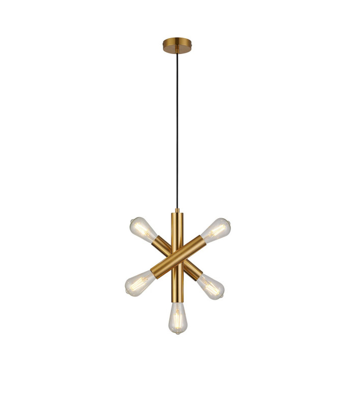 Jackson 3 Arm 5 Light Vertical Adjustable Pendant E27 Antique Gold-4