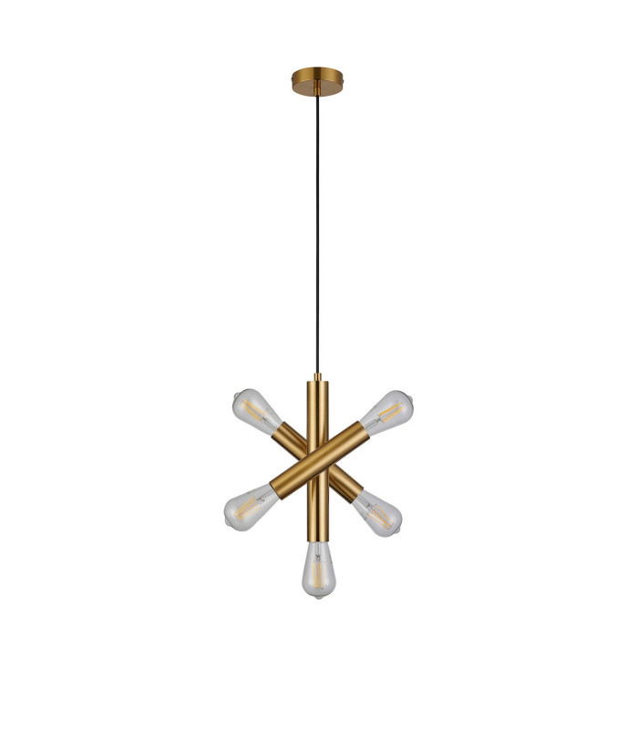 Jackson 3 Arm 5 Light Vertical Adjustable Pendant E27 Antique Gold-8
