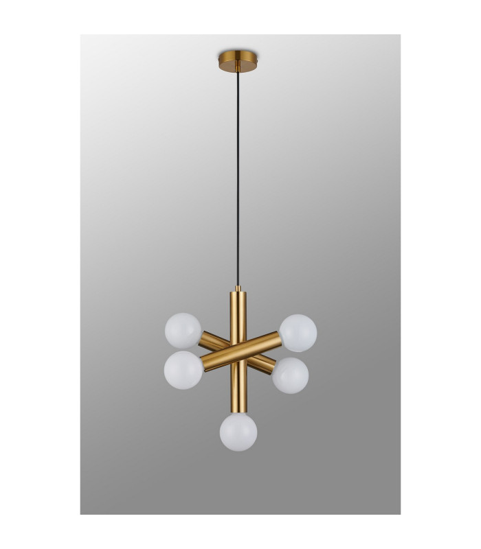Jackson 3 Arm 5 Light Vertical Adjustable Pendant E27 Antique Gold-11