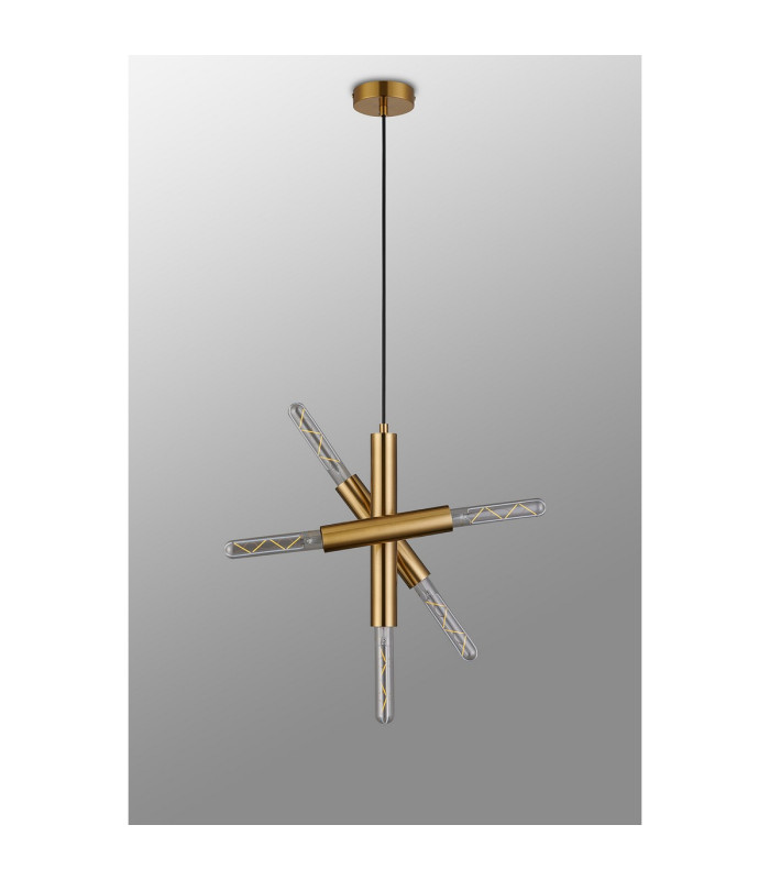 Jackson 3 Arm 5 Light Vertical Adjustable Pendant E27 Antique Gold-15