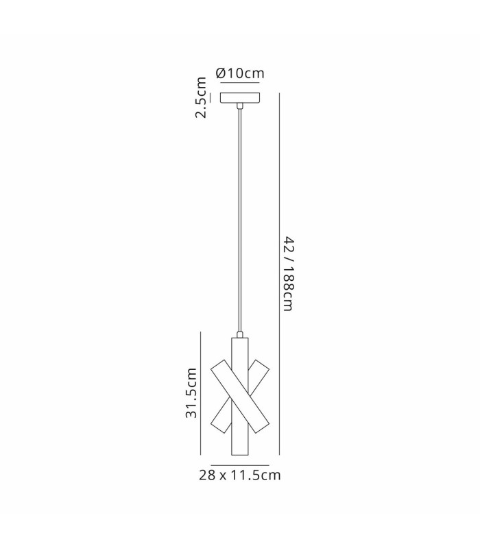 Jackson 3 Arm 5 Light Vertical Adjustable Pendant E27 Satin Black-2