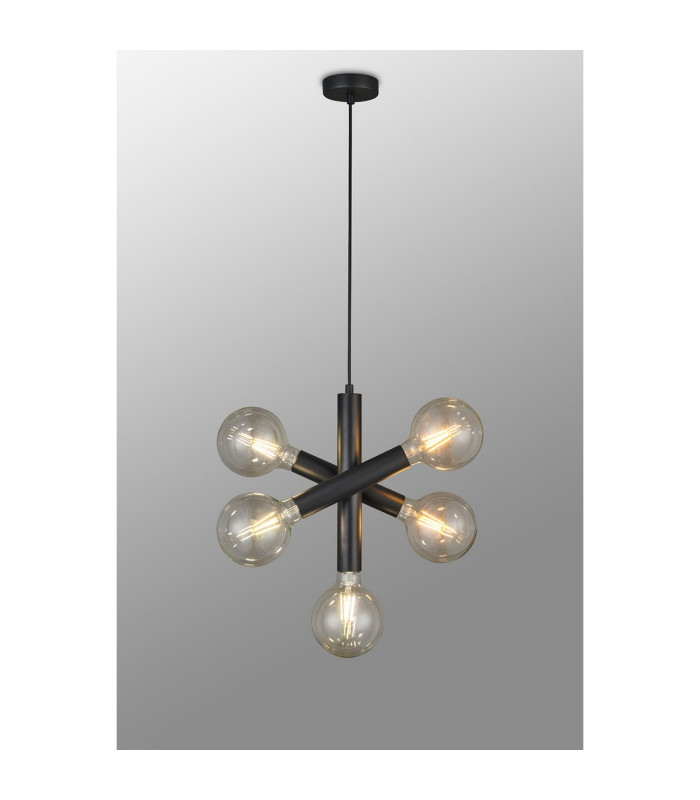 Jackson 3 Arm 5 Light Vertical Adjustable Pendant E27 Satin Black-3