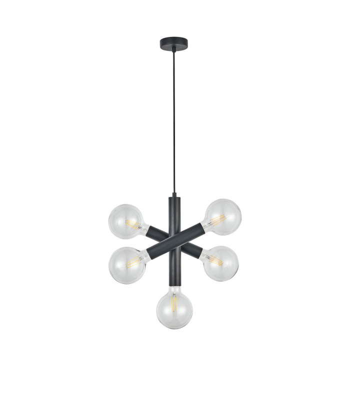 Jackson 3 Arm 5 Light Vertical Adjustable Pendant E27 Satin Black-4