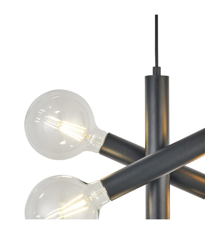 Jackson 3 Arm 5 Light Vertical Adjustable Pendant E27 Satin Black-6
