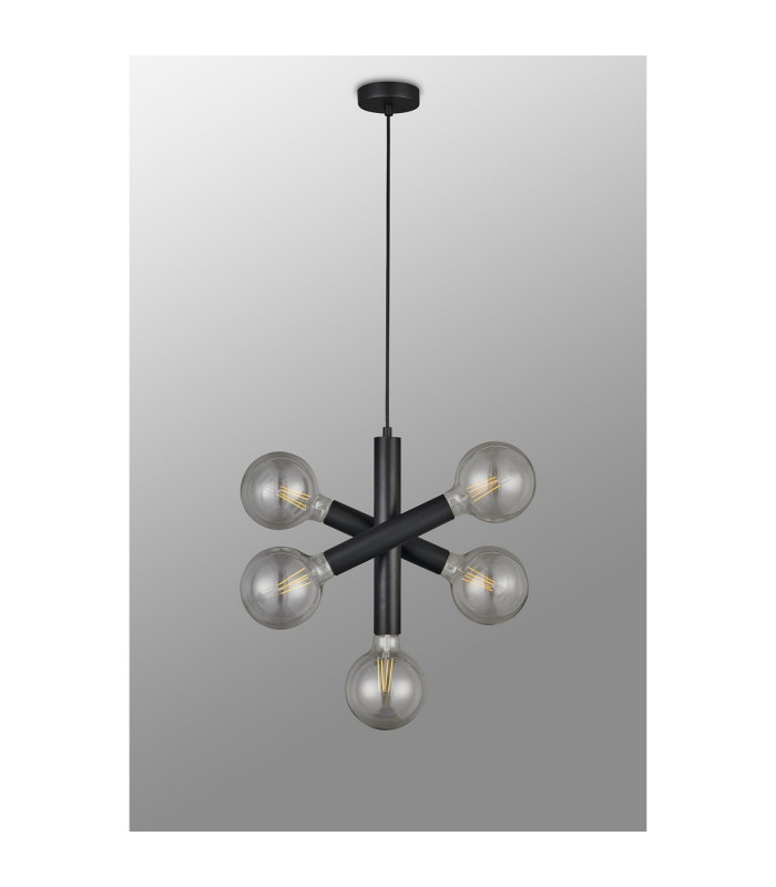 Jackson 3 Arm 5 Light Vertical Adjustable Pendant E27 Satin Black-8