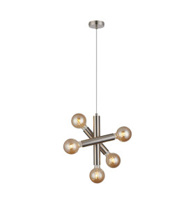 Jackson 3 Arm 5 Light Vertical Adjustable Pendant E27 Satin Nickel-1