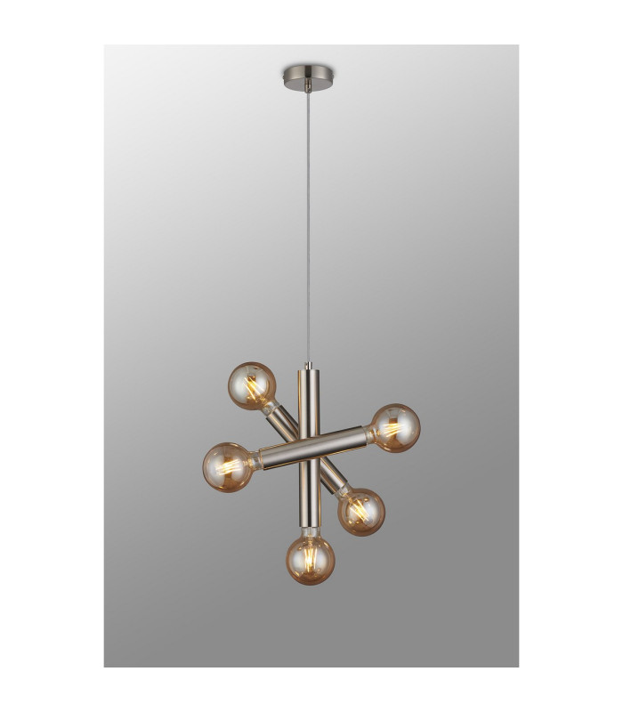 Jackson 3 Arm 5 Light Vertical Adjustable Pendant E27 Satin Nickel-3