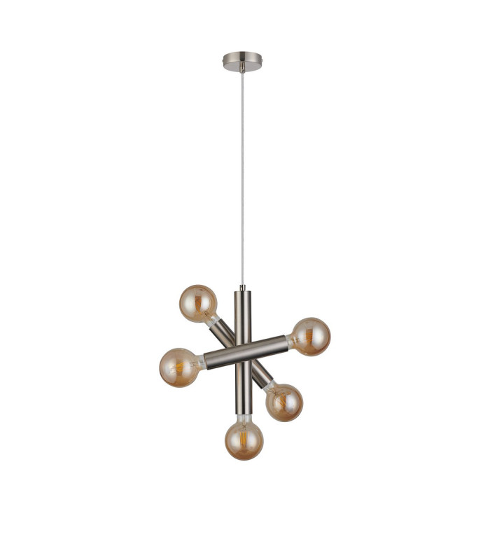 Jackson 3 Arm 5 Light Vertical Adjustable Pendant E27 Satin Nickel-4