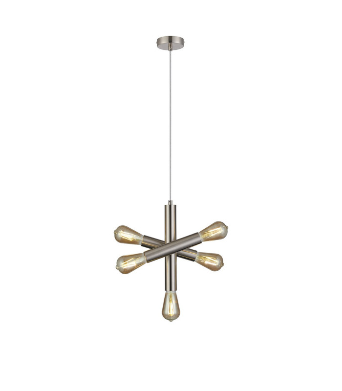 Jackson 3 Arm 5 Light Vertical Adjustable Pendant E27 Satin Nickel-5