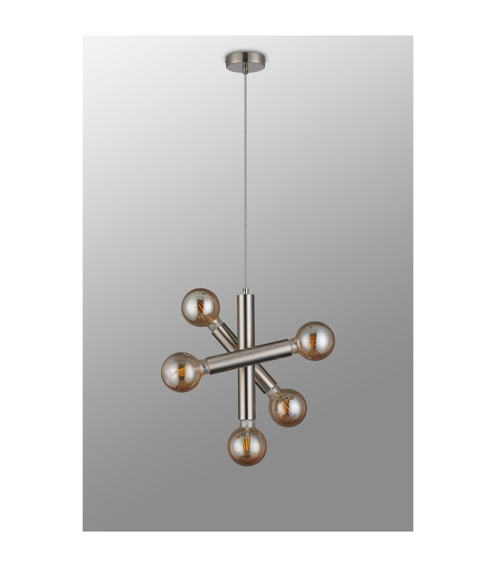 Jackson 3 Arm 5 Light Vertical Adjustable Pendant E27 Satin Nickel-12