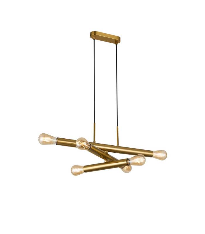 Jackson 3 Arm 6 Light Horizontal Adjustable Pendant E27 Antique Gold-1