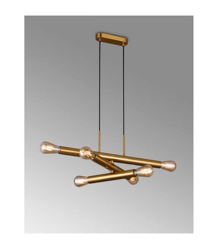 Jackson 3 Arm 6 Light Horizontal Adjustable Pendant E27 Antique Gold-3